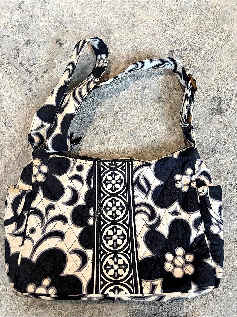 Vera Bradley Night & Day Multi-Compartment Shoulder Bag Black & White